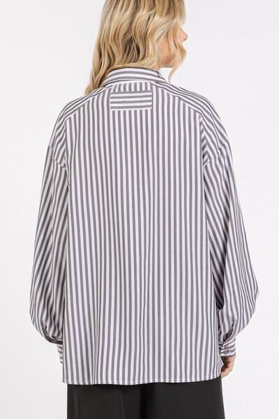 Mittoshop Button Down Striped Long Sleeve Shirt