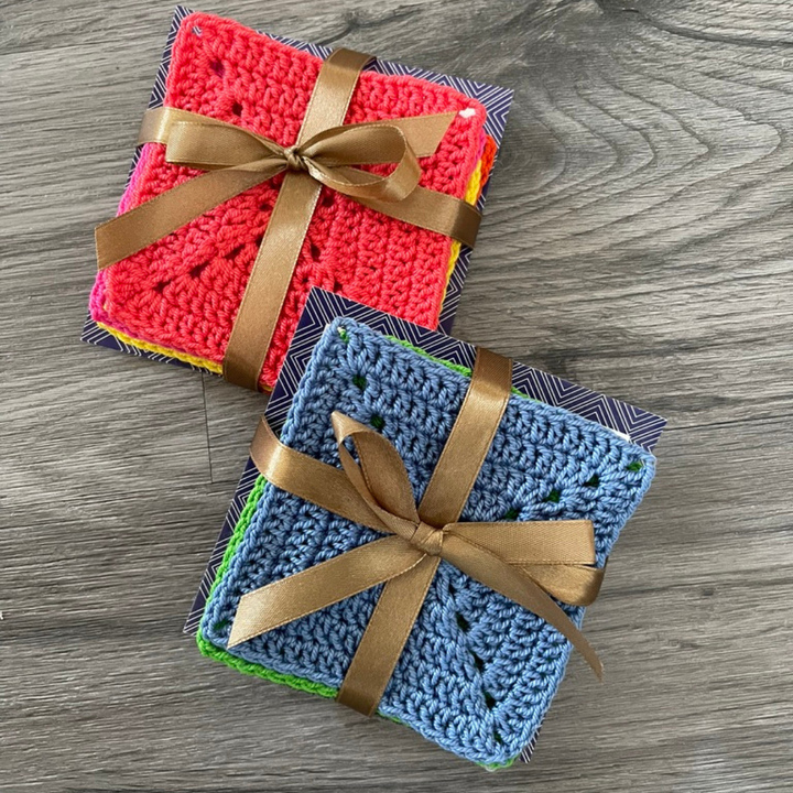 Square Crochet Coasters Set of 4